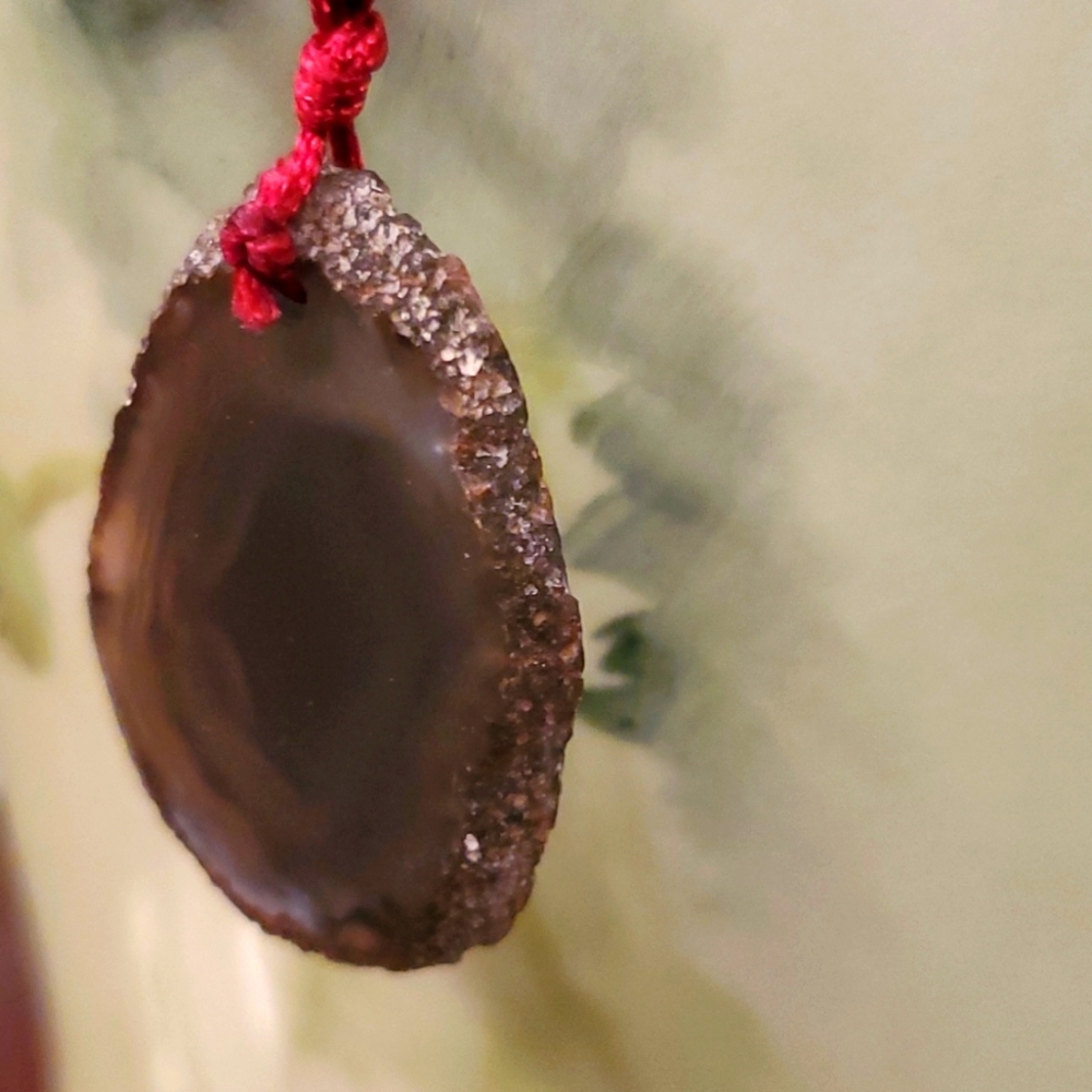 Brown Agate necklace O monogrammed - Picture 6 of 6